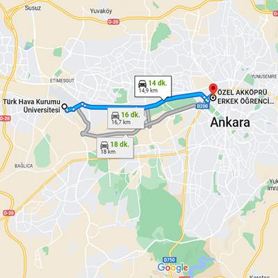 akköprü erkek yurdu ulaşım
