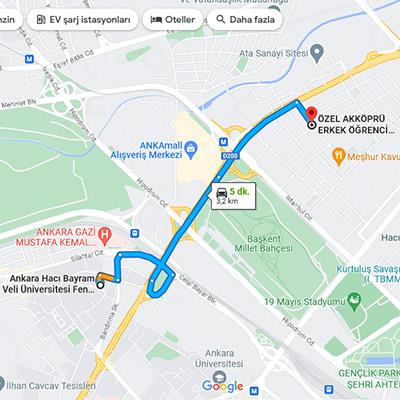 akköprü erkek yurdu ulaşım