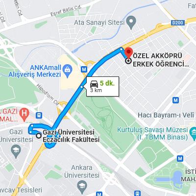 akköprü erkek yurdu ulaşım