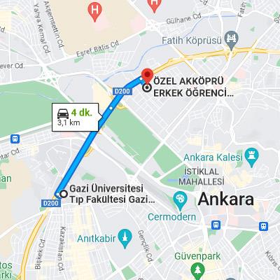 akköprü erkek yurdu ulaşım