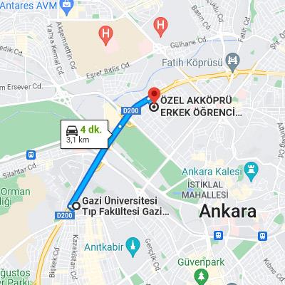 akköprü erkek yurdu ulaşım