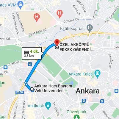 akköprü erkek yurdu ulaşım