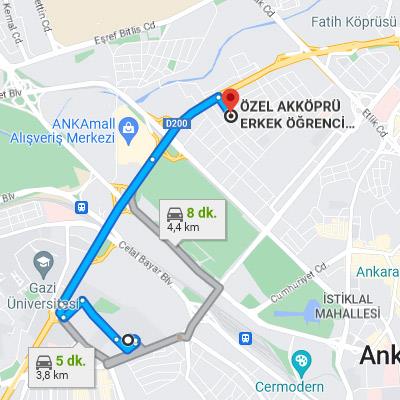 akköprü erkek yurdu ulaşım