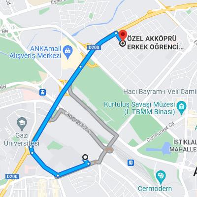 akköprü erkek yurdu ulaşım