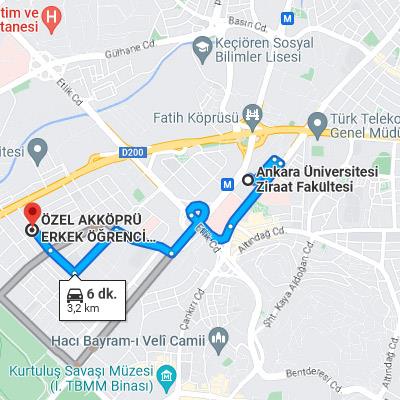 akköprü erkek yurdu ulaşım